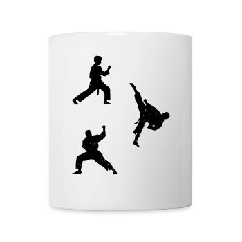 Taekwondo Silhouette Taekwondo Fighter Silhouettes - Mug - white - Front