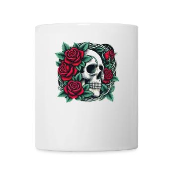 Skeleton Skull Rose Retro Rose Lover Graphic - Mug - white - Front