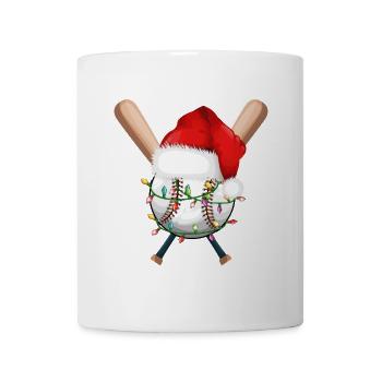 Merry Christmas snowman with baseball bat - Mug - white - Front