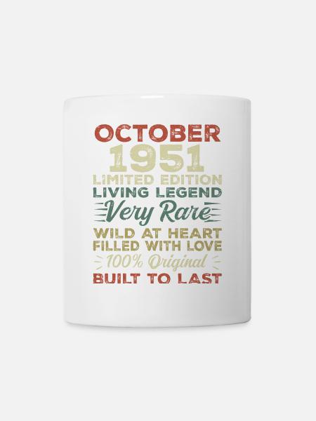 1951 Octobre 1951 Anniversaire Octobre 1951 Original - Mug blanc - blanc