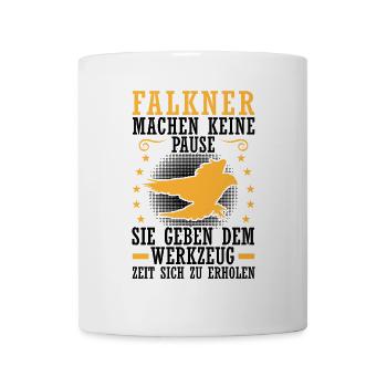 Fauconnier ne prend pas de pause Fauconnerie Fauconnerie - Mug blanc - blanc - Devant