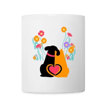 Dog, Cat, Garden, Love, Nature, Nature Lover - Mug - white - Front