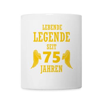 Lebende Legende 75 Jahre 75. geburtstag - Tasse - Weiß - Vorne
