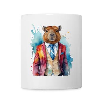 Capybara Suit Capy Colorful Animal Design Print - Mug - white - Front