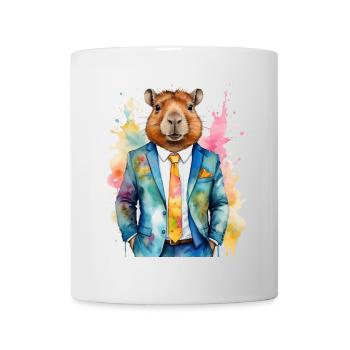 Capybara Suit Capy Colorful Animal Design Print - Mug - white - Front