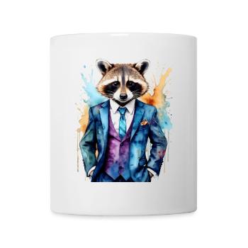 Costume de raton laveur Imprimé de design animal coloré - Mug blanc - blanc - Devant