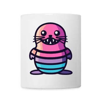 Robbe Tier Halloween Comic Lustig - Tasse - Weiß - Vorne