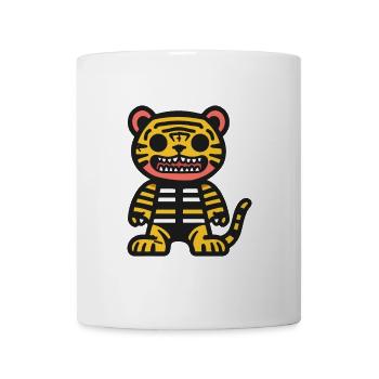 Tigre Halloween Bande Dessinée Drôle - Mug blanc - blanc - Devant