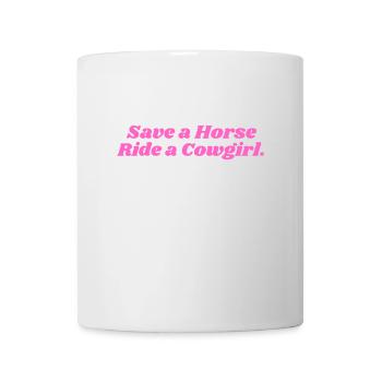 This Funny Save a Horse ride a Cowboy in pink - Tasse - Weiß - Vorne