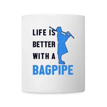 La vie est meilleure avec un joueur de cornemuse - Mug blanc - blanc - Devant