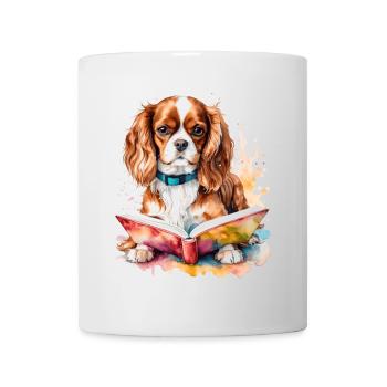 Cavalier King Charles Spaniel Lecture Livre Chien - Mug blanc - blanc - Devant