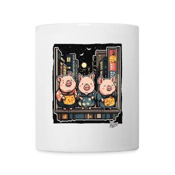 Funny pigs in Tokyo - Mug - white - Front