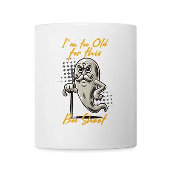 Vieux Boo Feuille Drôle Fantôme Dire Design - Mug blanc - blanc - Devant