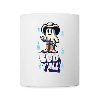 Cowboy Ghosts Boo Y'all Funny Saying Design - Mug - white - Front