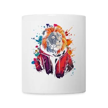 Hip Hop Lion Vintage Urban Streetwear - Mug - white - Front