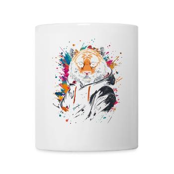 Hip Hop Tiger Vintage Urban Streetwear - Tasse - Weiß - Vorne