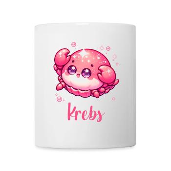 Krebs Design für Sternzeichen Fans – Kawaii Motiv - Tasse - Weiß - Vorne