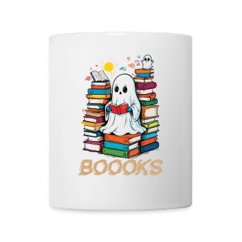 Cute Book Lover Ghost Funny Saying - Mug - white - Front