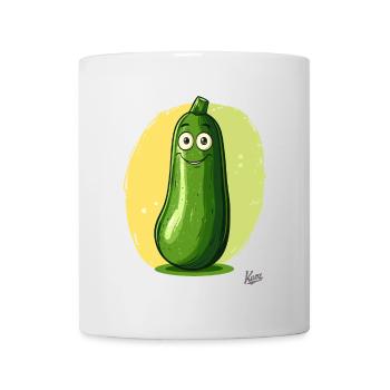 Lustige, fehl am Platz wirkende Zucchini - Tasse - Weiß - Vorne