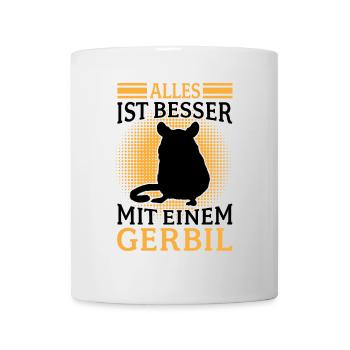 Tout va mieux avec Gerbille Rongeur Gerbille - Mug blanc - blanc - Devant