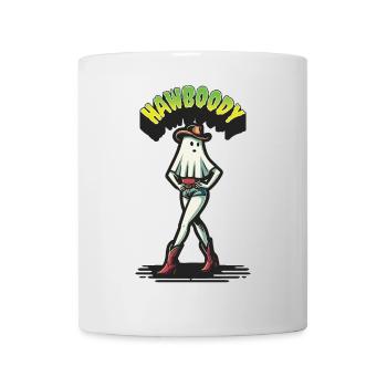 cow-boy fille fantôme drôle Hawboody dire - Mug blanc - blanc - Devant