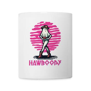 cow-boy fille fantôme drôle Hawboody dire - Mug blanc - blanc - Devant