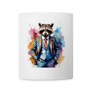Costume de raton laveur Imprimé de design animal coloré - Mug blanc - blanc - Devant