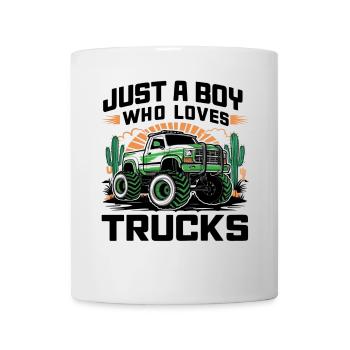 Juste un garçon qui aime les camions et les voitures - Mug blanc - blanc - Devant