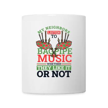 Mes voisins écoutent de la musique de cornemuse sarbacane - Mug blanc - blanc - Devant