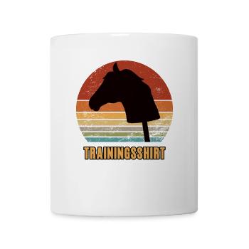 Pferdekopf Hobby Horse Trainingsshirt Pferd Reiter - Tasse - Weiß - Vorne