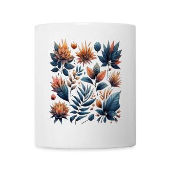 Watercolor Leaves Boho Leaf Pattern - Mug - white - Front