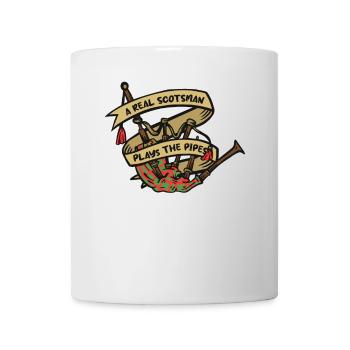 Un vrai Écossais joue de la cornemuse Blowpipe Player - Mug blanc - blanc - Devant