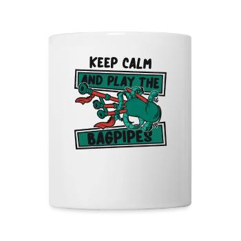 Restez calme et jouez du joueur de cornemuse - Mug blanc - blanc - Devant