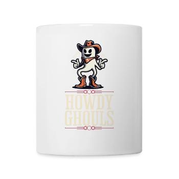 Funny Cowboy Ghost Greeting Ghosts Girls - Mug - white - Front