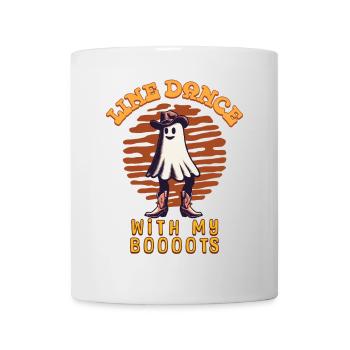 Cow-boy avec bottes Danse en ligne fantôme - Mug blanc - blanc - Devant
