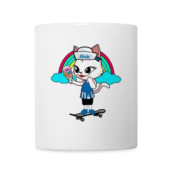 maritime cat cats sailor girl skater skating - Mug - white - Front
