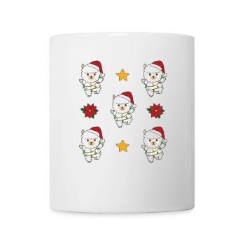 Alpaka Weihnachten Winter Tiere Alpakas - Tasse - Weiß - Vorne