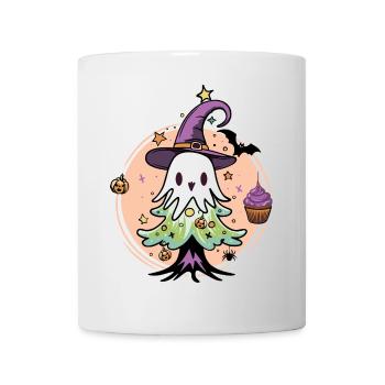 Ghost Xmas - Halloween Ghost in Christmas Tree Look - Mug - white - Front