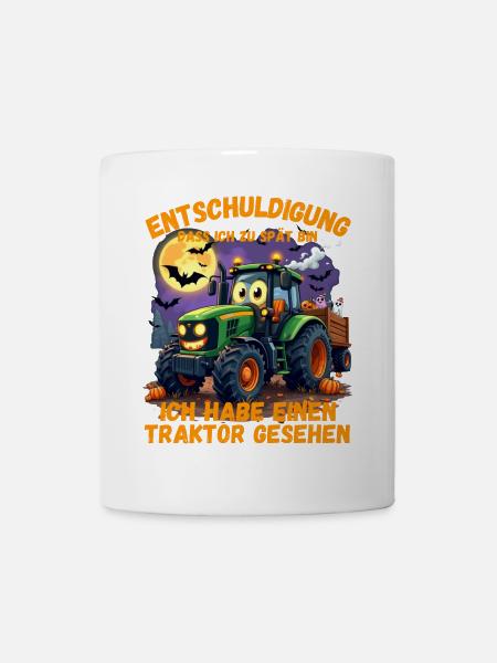 Entschuldigung dass ich zu spät bin Kinder Traktor - Tasse - Weiß