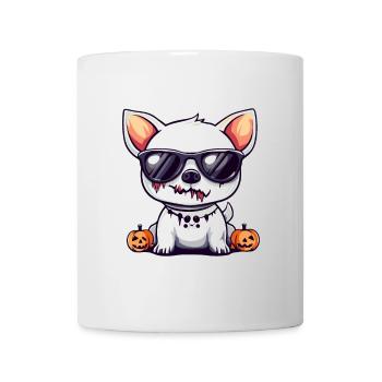 Hund Halloween Zombie Cool - Tasse - Weiß - Vorne