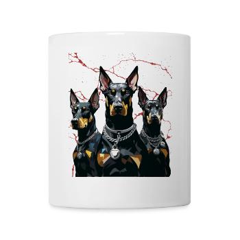 Dreifache Dobermann Geometrie - Tasse - Weiß - Vorne