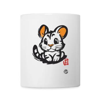 Cute Mouse Tiger Cat - Mug - white - Front