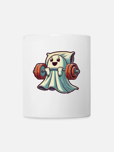 Lustiges Fitnessstudio Workout Muskelaufbau Geist - Tasse - Weiß