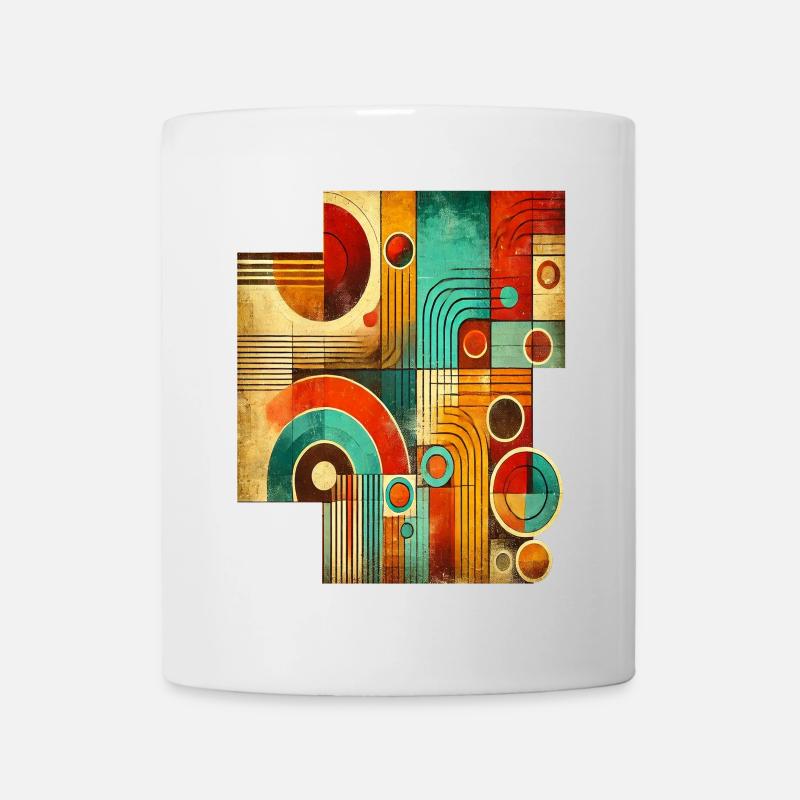 Abstraktes Retro-Bild T-Shirt - Tasse - Weiß