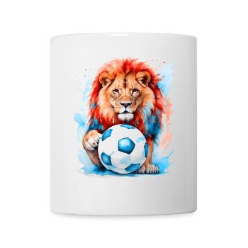 Lion Football Coloré République tchèque Animal Design Print - Mug blanc - blanc - Devant