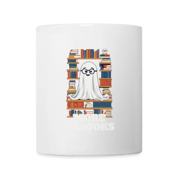 Niedliches Buchliebhaber Gespenst lustiger Spruch - Tasse - Weiß - Vorne