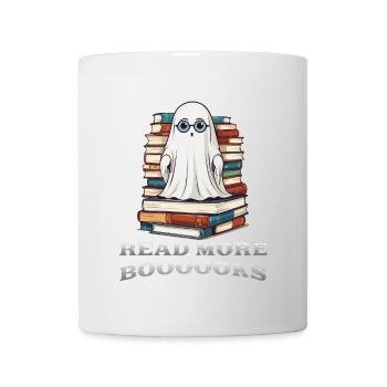 Niedliches Buchliebhaber Gespenst lustiger Spruch - Tasse - Weiß - Vorne
