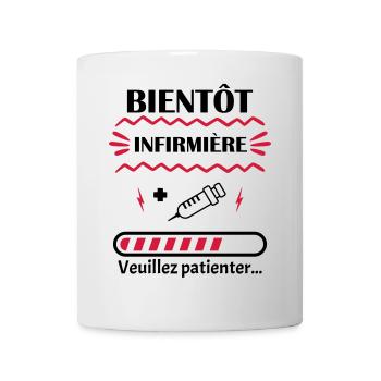 Bientôt Infirmière pour futures infirmière - Mug blanc - blanc - Devant
