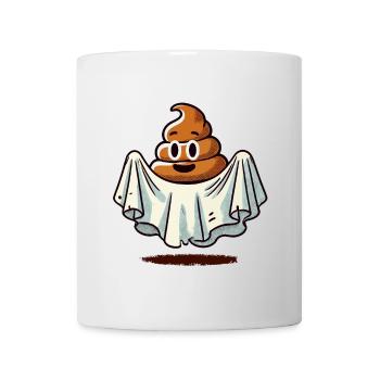Funny Poop Pile Ghost Bull Sheet Poop - Mug - white - Front