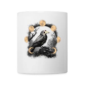 Corbeau Halloween Médiéval Peste Lune Phase Corbeau - Mug blanc - blanc - Devant